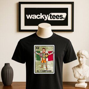 El Campeon Canelo Alvarez Champion Loteria Mexican Bingo Style Graphic Tee Shirt